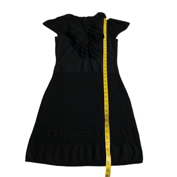 Ralph Lauren Rugby Dress Small Black Wool Knit Sweater Crochet Ruffle Preppy Y2K - Picture 10 of 14